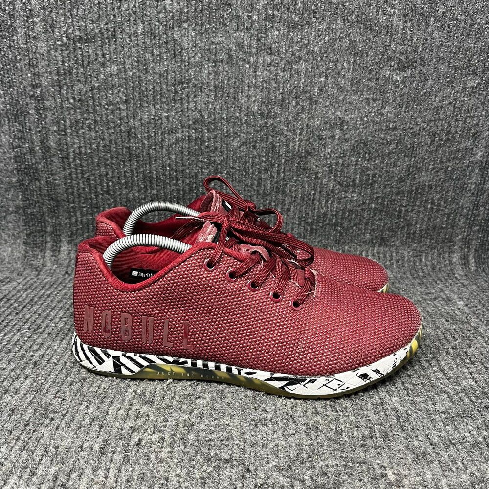 NOBULL Trainer Low‎ Cabernet Zebra Red Athletic CrossFit Training Shoes Mens 9.5